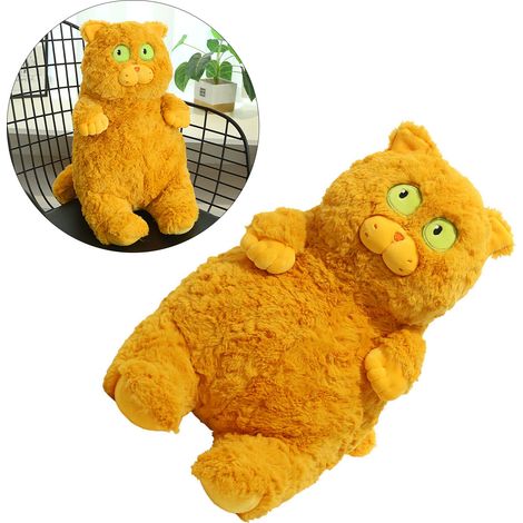 Niedliche blaue Plüschkatze, Kuscheltier für Babys, Kissen, Geburtstagsgeschenk, blaue Katze mit großen Augen - braun (1/5)