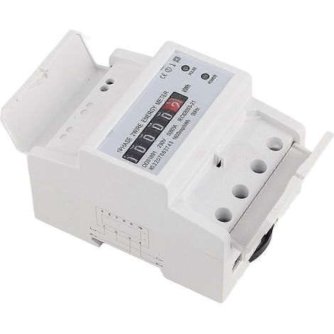 Compteur électrique monophasé 4P DDS1891, mesure d'énergie précise, rail DIN, affichage numérique, consommation fiable, appareil de comptage résidentiel, haute performance, installation modulaire, 230 (1/5)