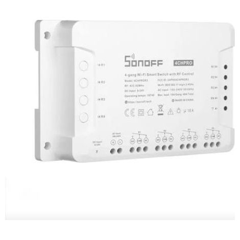 4CHProR3 4 Canaux Interrupteur sans fil WiFi Intelligent RF, Inching/Autoverrouillage/Interverrouillage, Fonctionne avec Alexa & Google Home & IFTTT (retard de 1-16s en mode inching)