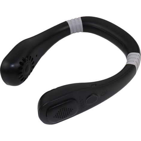 Ventilateur de cou de luxe - Noir - Ventilateur de cou avec affichage LED - 3 vitesses - 5000 mAh - Pliable - Sans fil et rechargeable - Ventilateur de cou - Avec fonction rafraîchissante (1/5)