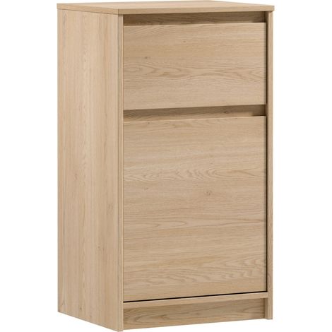 AX LIVING Kleine Kommode Mormanno K1T1S – 47 cm breit, Eiche Cremona