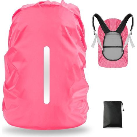 Wasserdichte, reflektierende Rucksackhülle, staubdicht und diebstahlsicher, ideal zum Radfahren, Wandern, Campen und Reisen. (1/5)