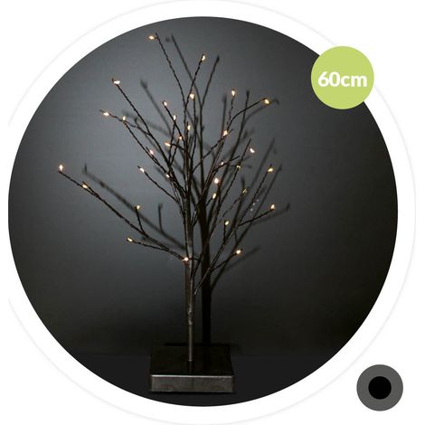 Árbol decorativo LED Cumia 60cm 3xAA Negro (1/2)