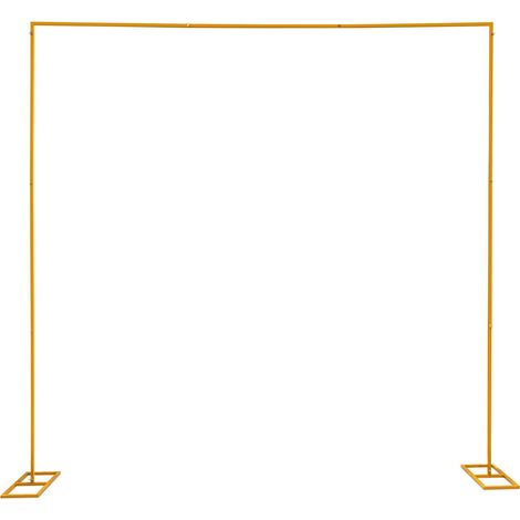 Arche de mariage dorée – 3×3 m, charge 10 kg, tubes fer galvanisé – Pour cérémonie, réception, décoration florale