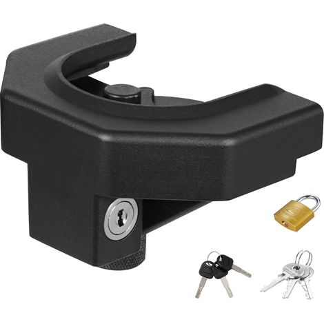 Kit antivol pour attelage de remorque, compatible avec les coupleurs de 58,7 mm, antivol de boule d'attelage robuste avec 3 clés et un cadenas, résistant à l'effraction et aux chocs, convient aux camp (1/5)