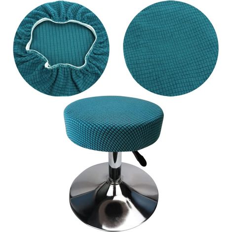 1 Housse Tabouret Rond, Extensible Infroissable, Lavable Imperméable, Pour Salon Cuisine Bureau 30-40cm