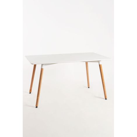 Estilo Nórdico - Mesa Tower Rectangular 120 x 80 cm - Blanco (1/5)