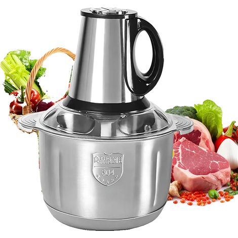 Hachoir à viande électrique, 3 vitesses, capacité de 5L en acier inoxydable, 5L (1/2)