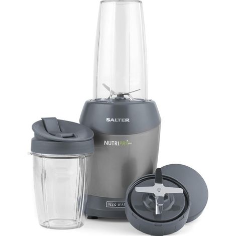 Batidora portátil Salter NutriPro 1000, licuadora saludable, extractora de nutrientes, 2 vasos de viaje (800 ml/1 L), sopas, cuc (1/5)