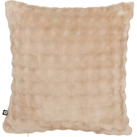 Zephy-Kissen, quadratisch, 40 x 40 cm, in Beige mit Kunstfell-Optik - Atmosphera créateur d'intérieur (1/3)