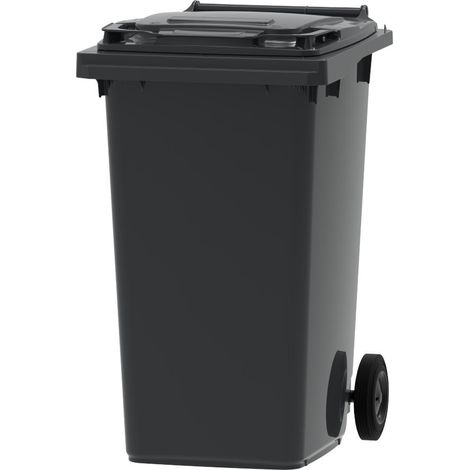 Poubelle d'extérieur 240L en PEHD stabilisé UV – 2 roues Ø 200mm – Couvercle ergonomique avec clips – 100% recyclé et fabriqué en France – ESE