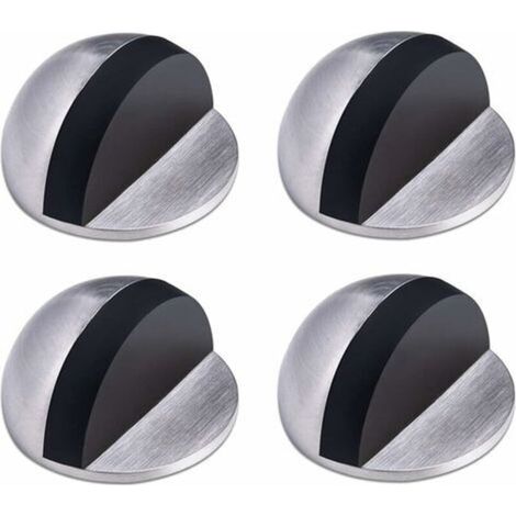 Butée de Porte,Arret de Porte en Acier Inoxydable,Butée de Porte Adhesive,Butoir Porte au Sol,Butée de Porte en Caoutchouc ,Demi Lune Bloc Porte, pour la Maison et le Bureau,4 Pièces (1/4)