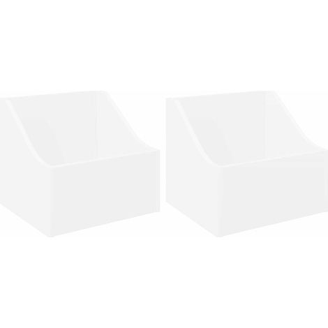 vidaXL Caja de discos LP 2 uds. Blanco 37 x 33 x 32 cm (1/2)