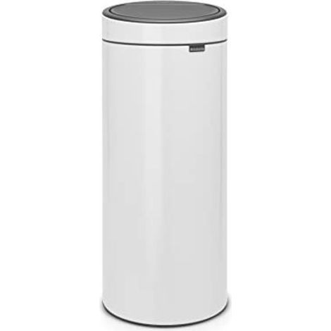 Brabantia Touch Bin, 30L Alrededor Plástico, Acero inoxidable Blanco