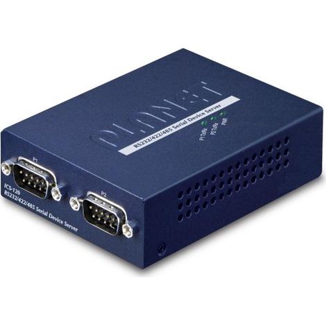 Planet Serial Device Server 2 porte RS232/422/485, 10/100Base-T(X), 189 g, ICS-120