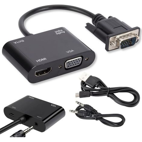 Adaptateur VGA vers HDMI + Répartiteur VGA multiport (HUB D-Sub + Jack) (1/5)