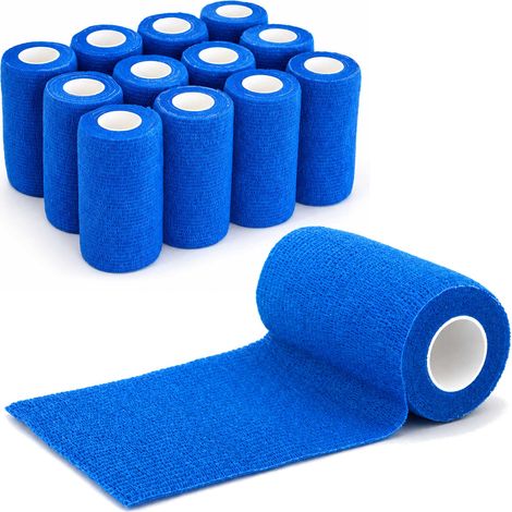 Oypla Coco Equestrian Pack of 12 Self-Adhesive Cohesive Vet Wrap Horse Bandages Blue (1/5)