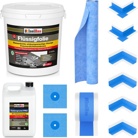 Dichtset Flüssigfolie 20 kg Innenecke Tiefengrund Dichtbahn Dichtband Dichtfolie (1/5)
