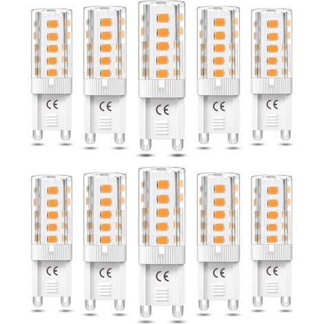 10 ampoules LED G9 dimmables 3W blanc chaud 3000K, équivalent halogène 50W AC110/220V [Classe énergétique F][GKS] (1/4)