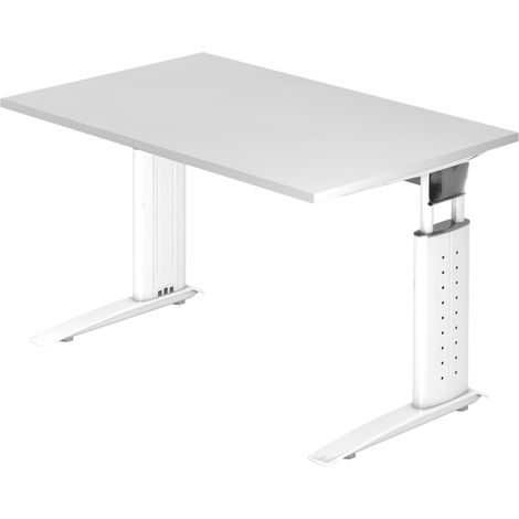 bümö Schreibtisch Serie-U Rechteck: 120 x 80 cm Weiß Weiß (1/5)