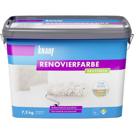 Knauf Spezialfarbe Easy Fresh 7,5 kg Putz Rauhfaser weiss Innen