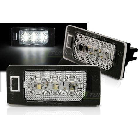 Paire feux de plaque Audi A4 / A5 / Q5 / TT / A1 / A7 / A6 3Led-31945397 (1/3)
