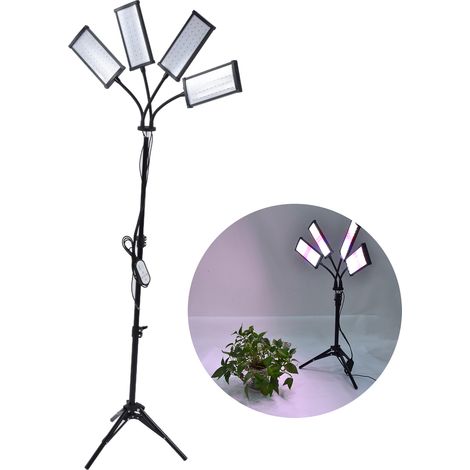Lampe de Croissance LED USB avec Minuterie 4/8/12h, Trépied Réglable pour Serre et Semis