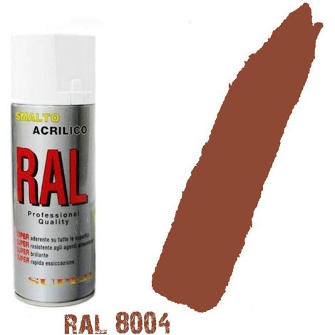Bomboletta spray marrone ramato  ral 8004 acrilico vernice brillante lucido