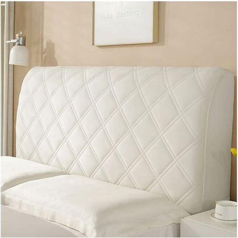 180cm Weißer Universal-Bettkopfteilbezug, Weicher Stretch-Bettkopfteilbezug, Waschbarer Staubdichter Bettkopfteilbezug, Für Die Schlafzimmerdekoration MUMU (1/4)
