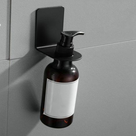 Porte-savon mural en acier inoxydable 304 noir, support pour flacon de gel douche, porte-gel hydroalcoolique, accessoires de salle de bain et de cuisine (1/5)