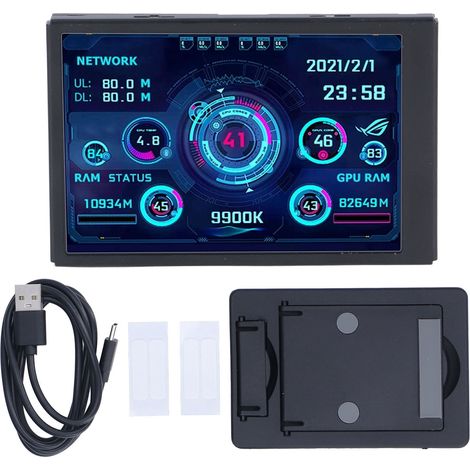 IPS-USB-Mini-PC-Monitor – Überwacht CPU-, GPU-, RAM- und Festplattendaten – AIDA64-kompatibel – Premium-Version V2 – 3,5 Zoll – Typ C