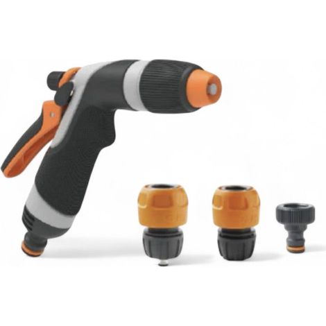 kit pistola irrigazione 4 pezzi con leva di regolazione posteriore per blocco getto (1/2)