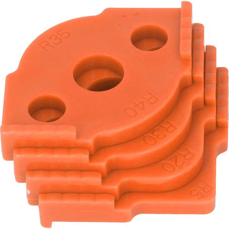 4-teiliges Radius-Frässchablonen-Set aus verschleißfestem ABS-Kunststoff, Eckradius-Schablone, halbrunder Eckpositionierer, orange (1/5)
