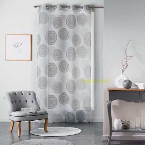 Rideau Voilage "Romana" 140x240cm Blanc & Noir