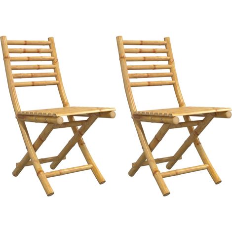 vidaXL Sedie da Giardino Pieghevoli 2 pz 43x54x88 cm in Bambù (1/5)