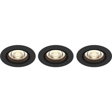 Philips Impala Set de 3 Spots encastrables (Noir) Lumière blanche chaude - LED (1/5)