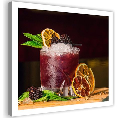Cadre déco Boissons avec citron et glace 60x60 (1/5)