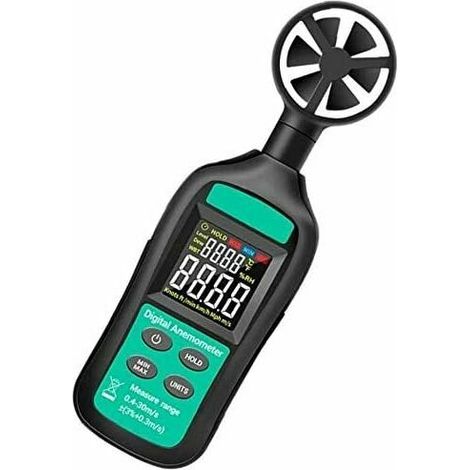 SHINING HOUSE Windgeschwindigkeitsmessgerät, digitales Anemometer, hochpräzises Anemometer, digitales Windgeschwindigkeitsmessgerät, Schwarz (1/5)