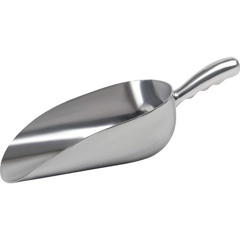 Cast Aluminum Utility Scoop - 38 oz. - Round Bottom, ice scoop For Multi-Purpose Use, With Finger Groove Handle (38 oz.) (1/5)