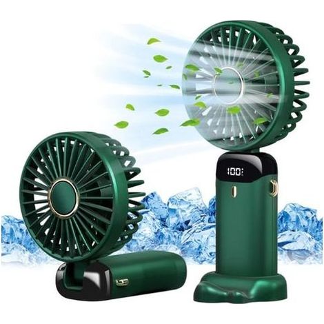 Tragbarer, per USB aufladbarer Ventilator, 5 Geschwindigkeitsstufen, batteriebetrieben, faltbar, für Zuhause, Büro, Outdoor, Reisen, dunkelblau (1/5)