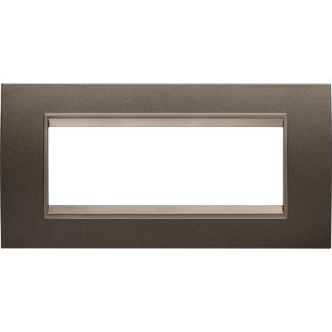 PLAQUE LUX RECT. 6P MÉTAL MARRON GEWISS GW16206XV