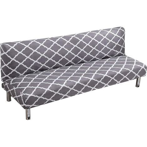 1 Housse De Canapé Sans Bras 3 Places, Tissu Extensible Antidérapant, Motif Géométrique, Pour Salon 180-210 Cm