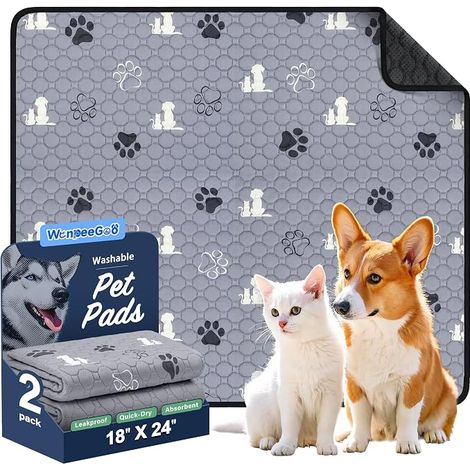 Dog Mat, Dog Mat, 46 x 64 mm, Grey Dog Potty Mat Waterproof Non Slip Reusable Dog Crate Park Floor Travel (1/5)