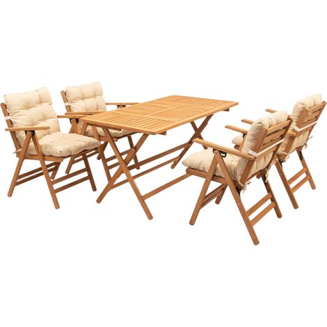 Garten-Lounge-Set Sangano, Outdoor-Sitzgruppe für 4 Personen, Weiß