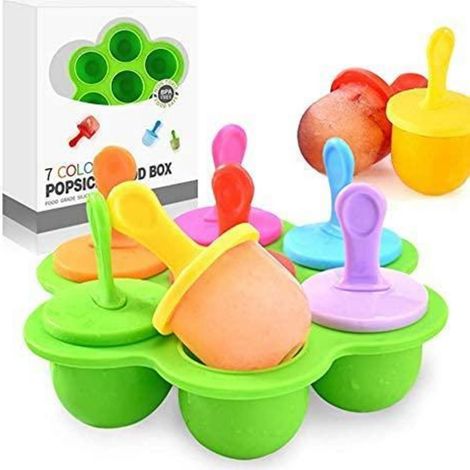 Mini Eisformen Silikon für Kinder, BPA-frei, 7er Set, Grün