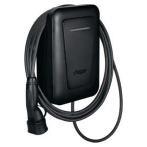 HAGER XVL122C WITTY PLUS LADESTATION, WALLBOX, 22KW, MID OCPP DIENSTWAGEN PV-ÜBERSCHUSS, LADEKABEL TYP 2 6,5M, ANTHRAZIT