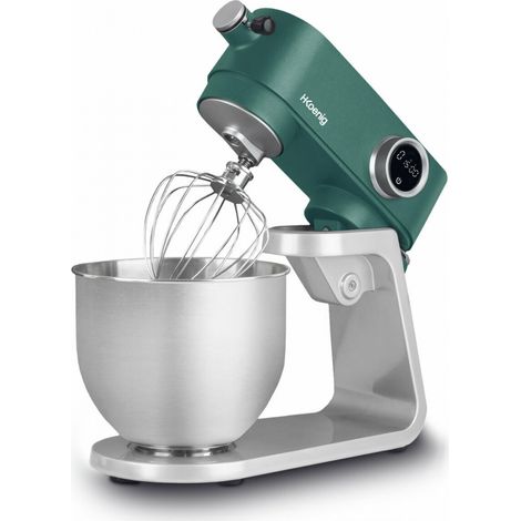 Hkoenig – Robot pâtissier métal 5L – Puissance 800W – 8 vitesses – Bol inox – Tête inclinable – Couvercle anti-éclaboussures
