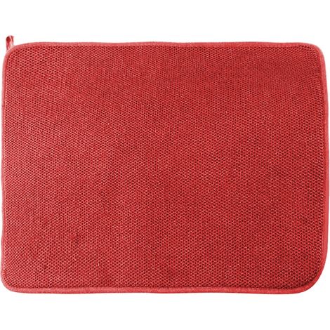 Tapis d'égouttage en microfibre pour plan de travail, rouge, résistant à la chaleur, antidérapant, lot de 1