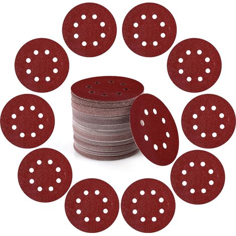 Papier de verre auto-agrippant de 12,7 cm (5 pouces) et 100 feuilles pour ponceuses orbitales aléatoires, grain 1000