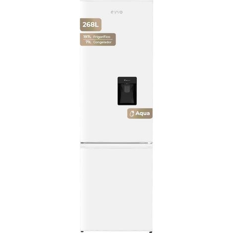 Frigorífico Combi EVVO F51 Pro Aqua Blanco, 268L, Clase D, Diseño Moderno con LED Interior (1/5)